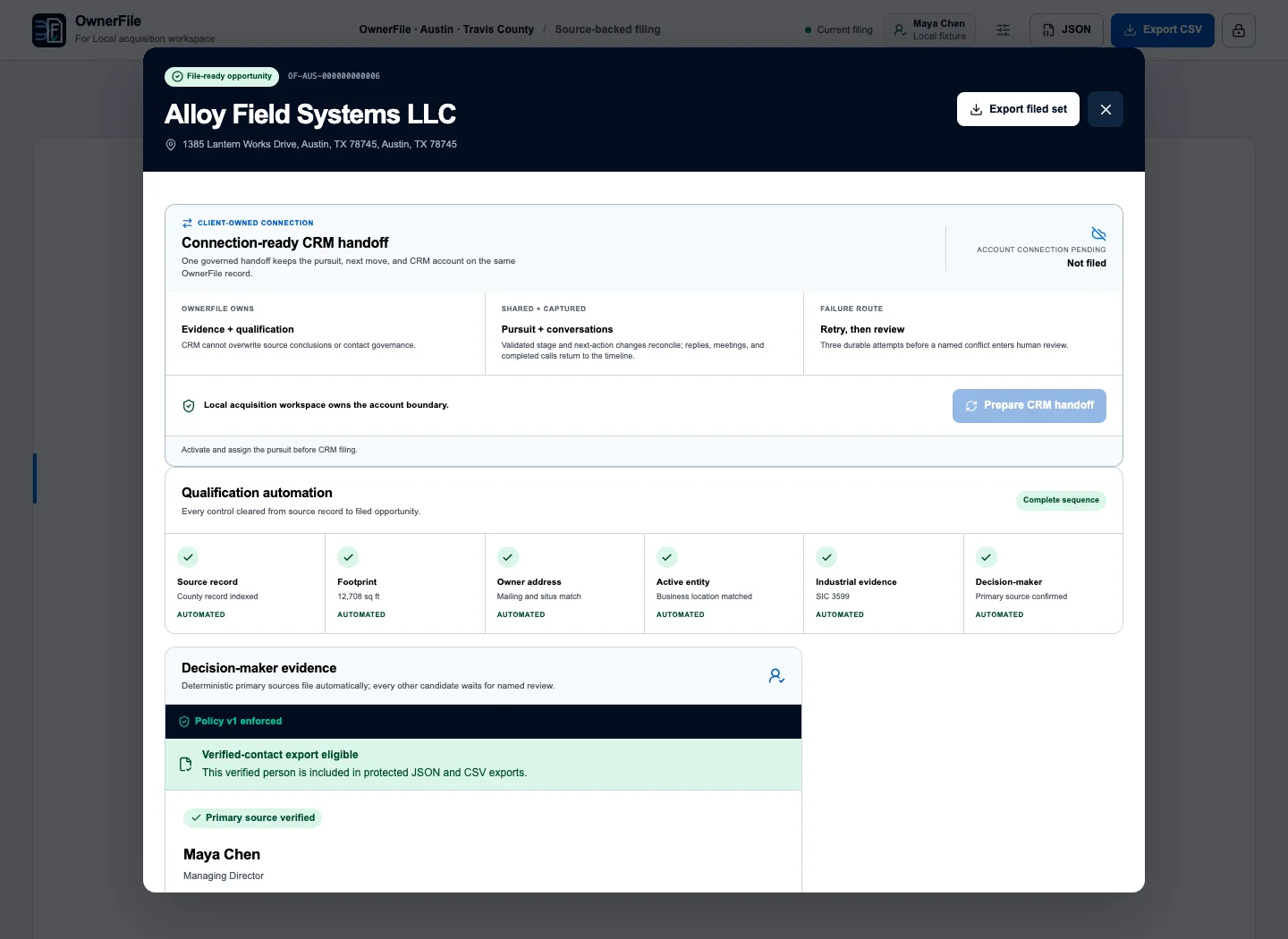 Live interface with identifying details replaced.