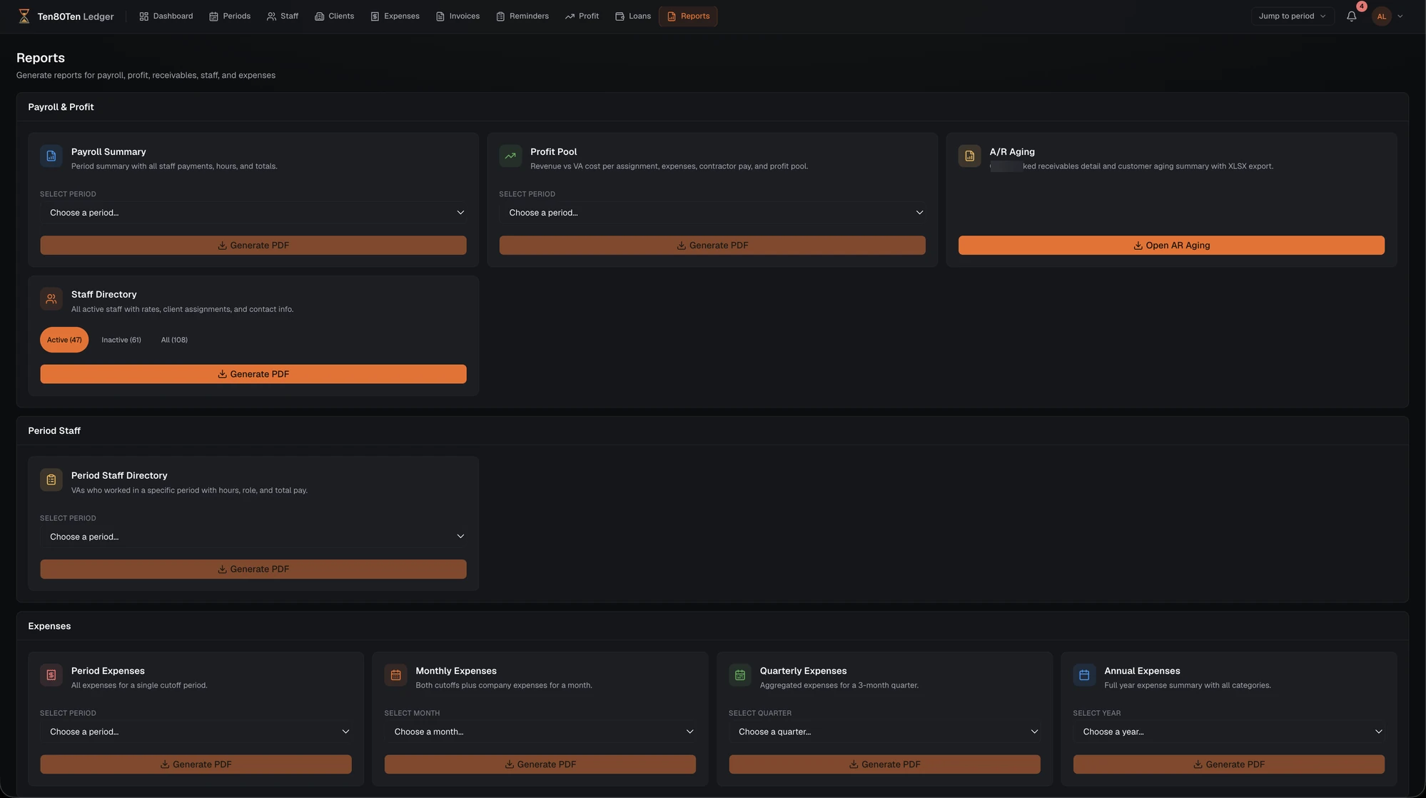 One-click reports, payroll to expenses